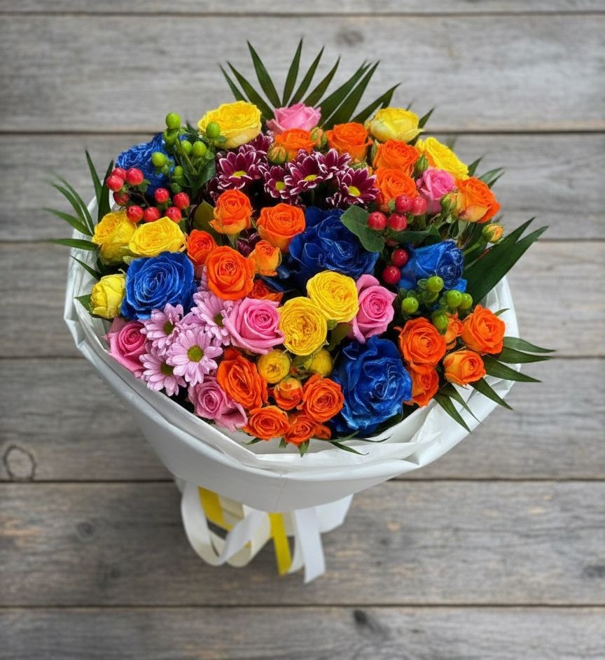 Букет цветов из: Розы и Хризантемы в Белиджи