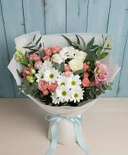 Букет цветов из:  Розы, Лизиантусы и Хризантемы в Белиджи