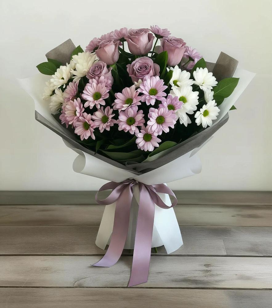 Букет цветов из: Хризантемы и Розы в Белиджи