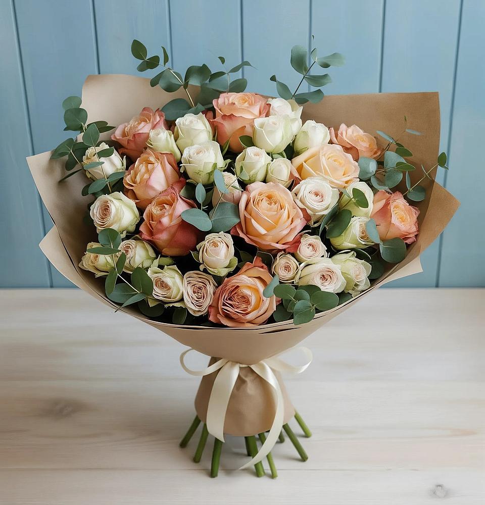 Букет цветов из: Альстромерии и Розы в Белиджи