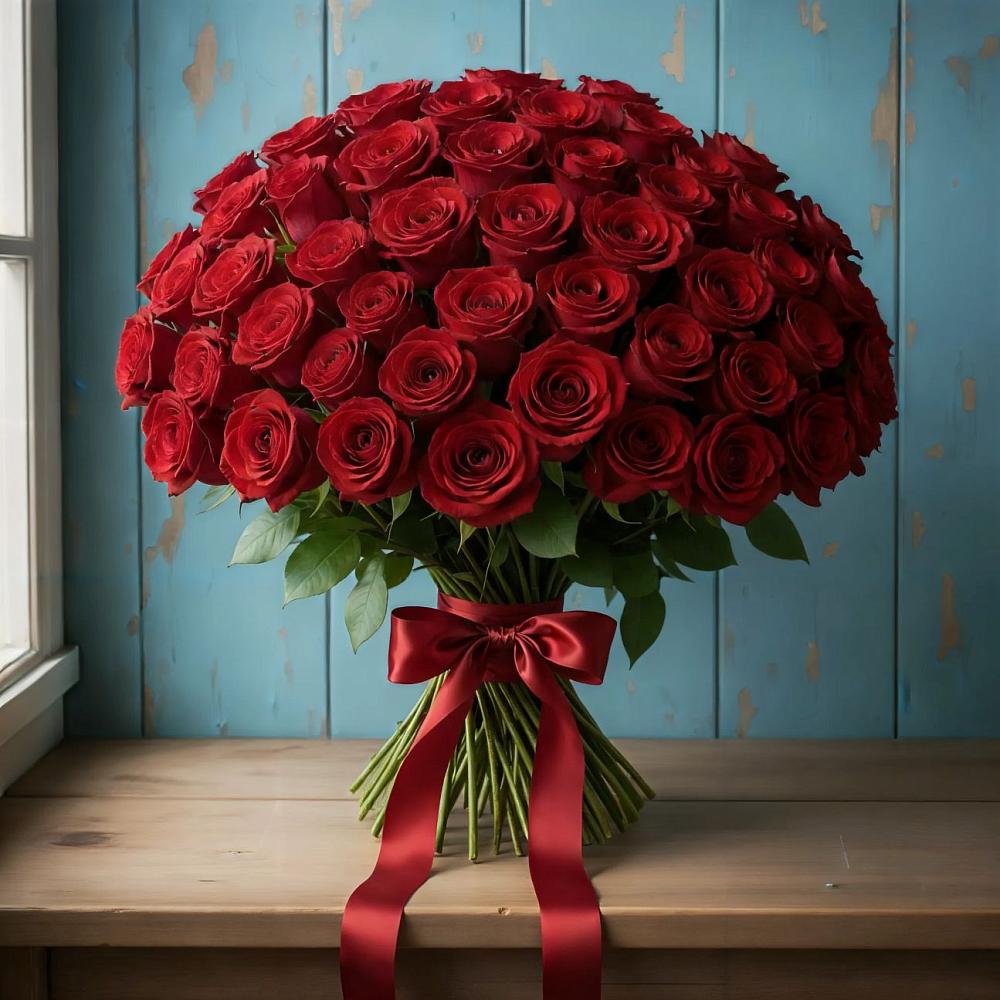 Букет Красные розы Блэк Меджик в Белиджи