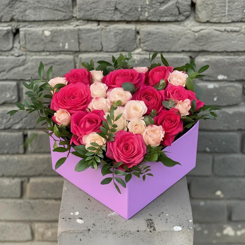 Цветочная композиция из Розы в коробке в Белиджи