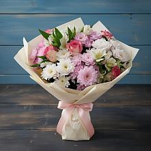 Букет цветов из:  Хризантемы, Альстромерии и Розы в Белиджи