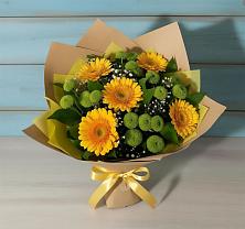 Букет цветов из:  Герберы и Хризантемы в Белиджи