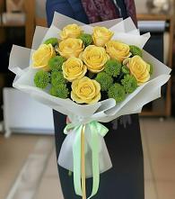 Букет цветов из:  Хризантемы и Розы в Белиджи