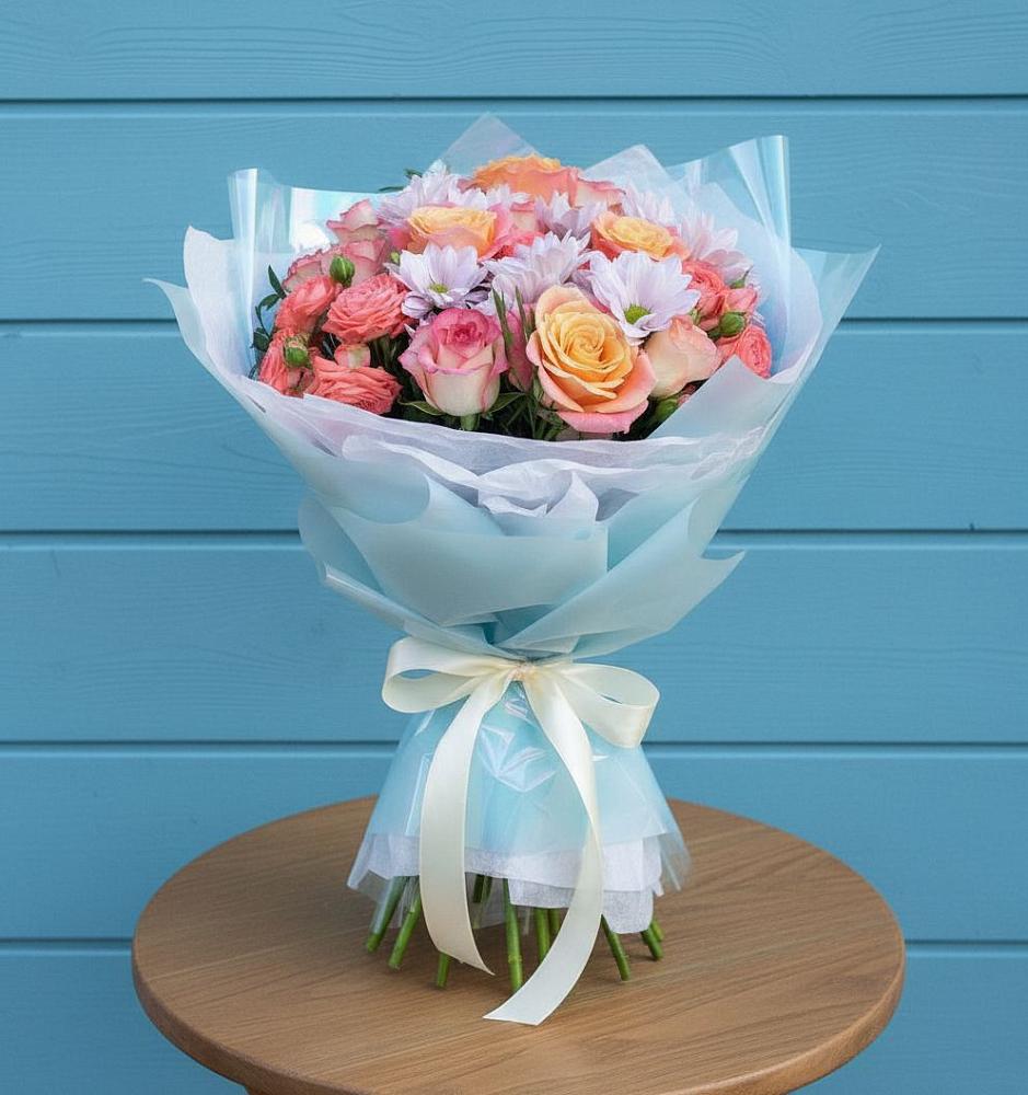 Букет цветов из: Хризантемы и Розы в Белиджи